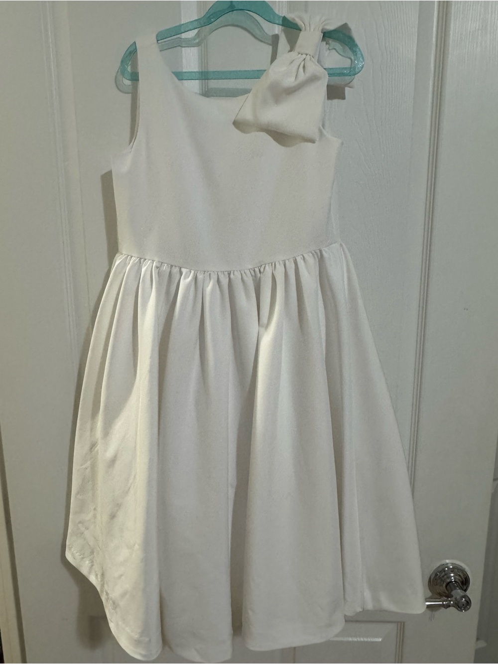 Janie and Jack Girls Ivory White Bow Special Occasion Dress Size 10
